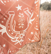 Load image into Gallery viewer, Horseshoe Silk Western Bandana
