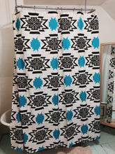 Load image into Gallery viewer, Blue Modern Aztec -  Shower Curtain
