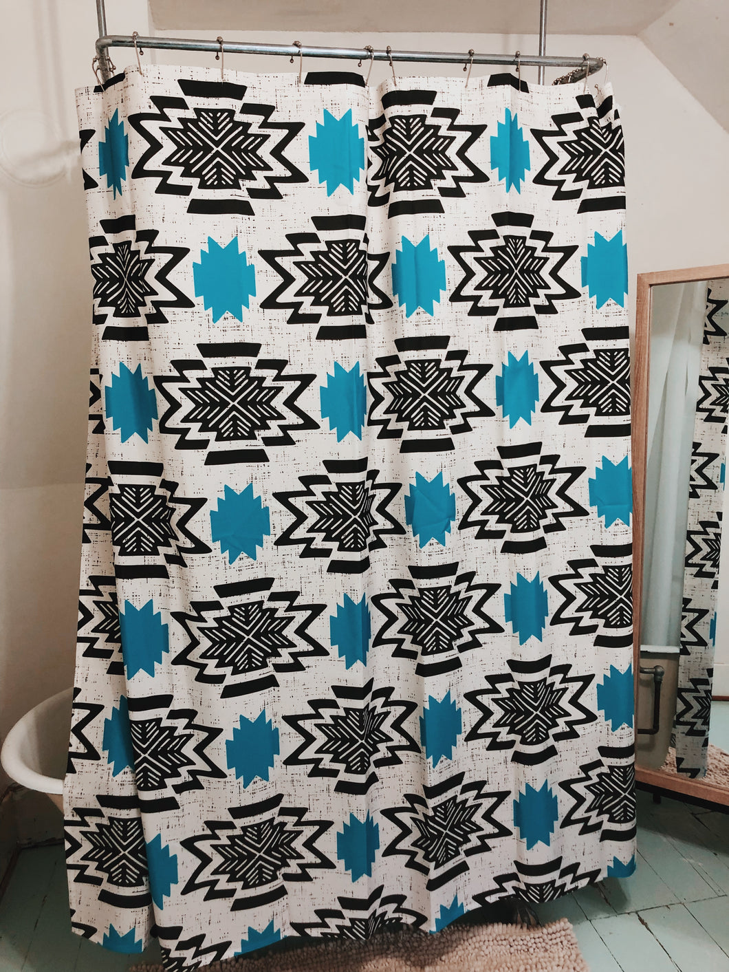 Blue Modern Aztec -  Shower Curtain